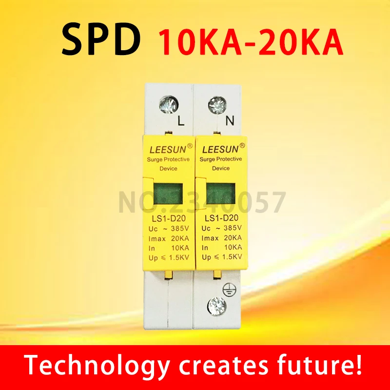 SPD 1P+N 10KA~20KA D ~385VAC House Surge Protector protection Protective Low-voltage Arrester Device