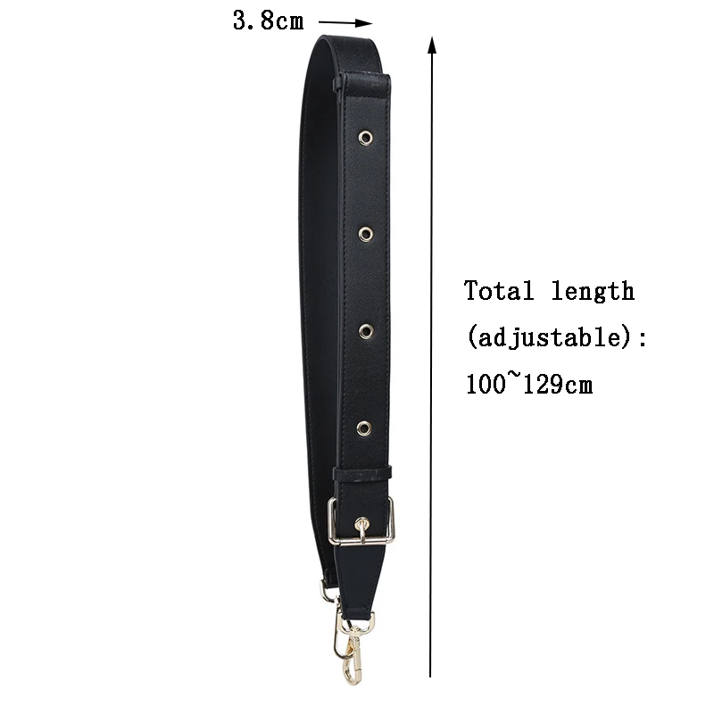 100~129cm DIY Adjustable PU Leather Handle Shoulder Bags Straps Fashion Replacement Belt Accessories for Women Bag Black