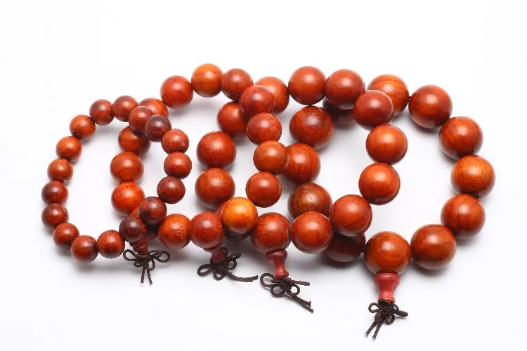 Unisex Natural Rosewood Bracelet Tibet Buddhist Prayer Big Beads Mala Bracelet Buddha Charm Bangle For Men Women Jewelry