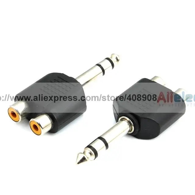 

50 шт. x 1/4 "6,35 мм стерео штекер к RCA разъему адаптера, 4RF