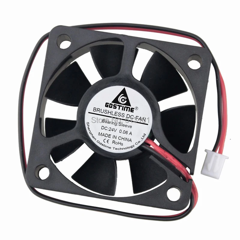 50Pcs Gdstime Cooler 50mm 50x50x15mm 5015 2Pin 24V 5cm DC Brushless PC Case Cooling Fan