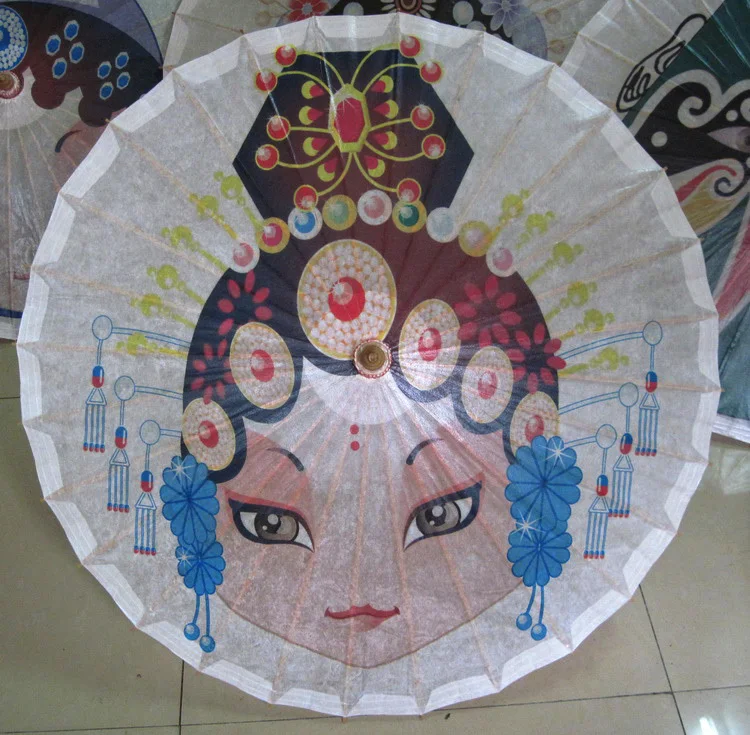 

Free shipping Dia 84cm fabric waterproof sunshade drama props oiled paper umbrella opera face painting collection gift umbrella