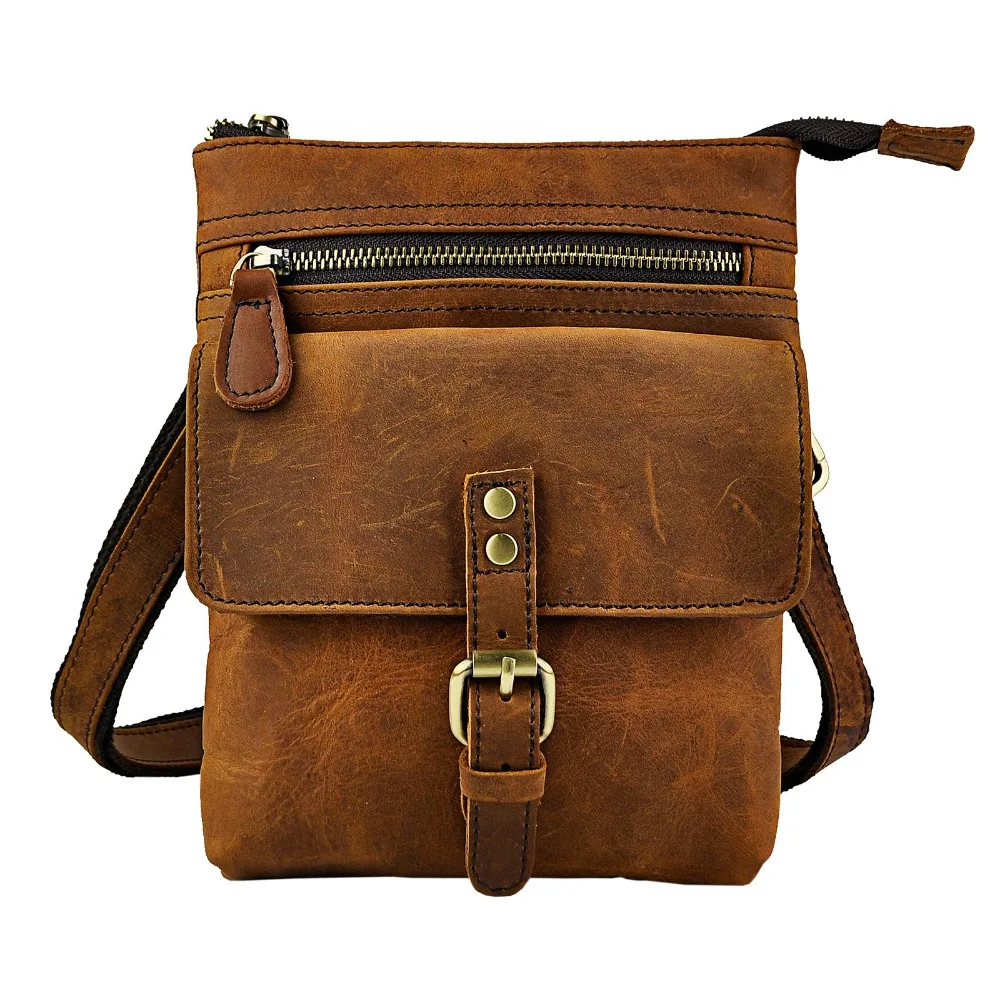 Leather Men Multifunction Casual Tablet Satchel Messenger Shoulder Crossbody Mochila Bag Fashion Fanny Waist Belt Pack 6574-d