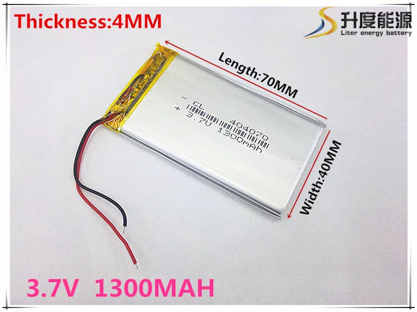 Free shipping Polymer battery 1300 mah 3.7V 404070 smart home MP3 speakers Li-ion battery for dvr,GPS,mp3,mp4,cell phone,speak