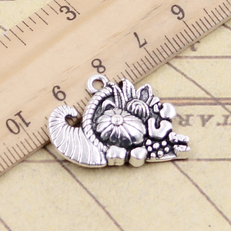 10pcs Charms Cornucopia Thanksgiving 28x20mm Tibetan Silver Color Pendants Antique Jewelry Making DIY Handmade Craft