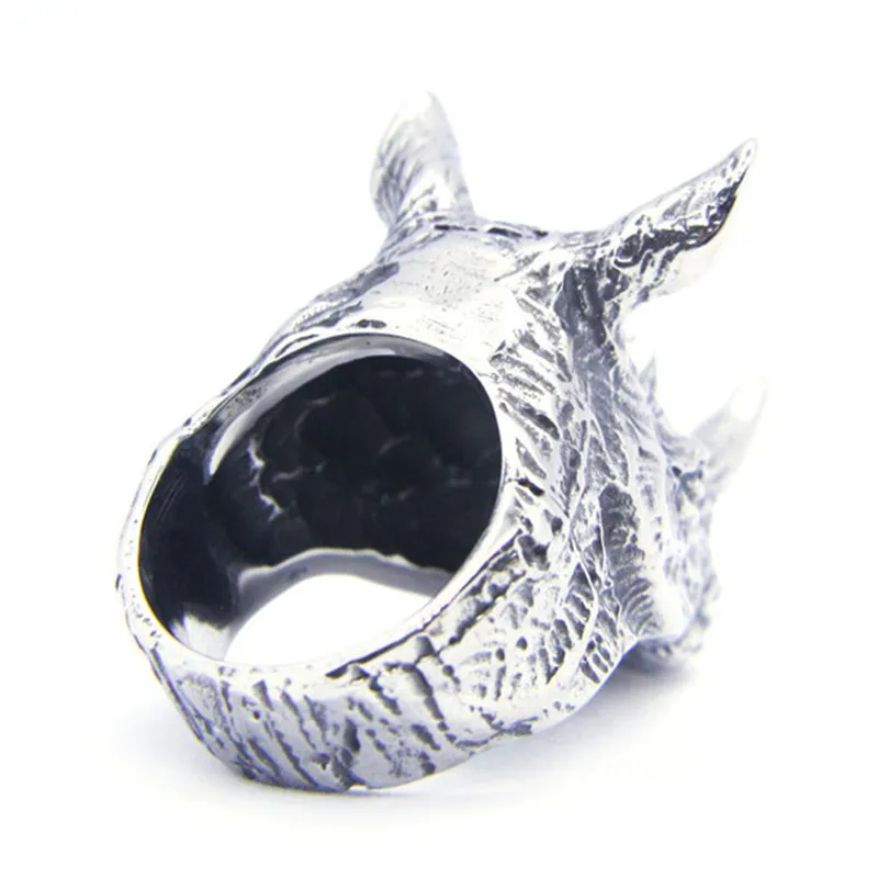 Rany&Roy Newest Rhinoceros Ring 316L Stainless Steel Fashion Jewelry Protect Rhinoceros Ring