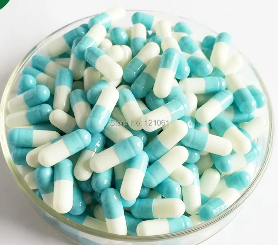 0# 1,000pcs!Light blue-white colored empty capsules size 0,hard gelatin empty capsules(joined or seperated capsules size 0)