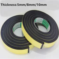 5MM 8MM 10MM thickness Strong adhesion EVA black sponge foam rubber tape anti-collision seal strip