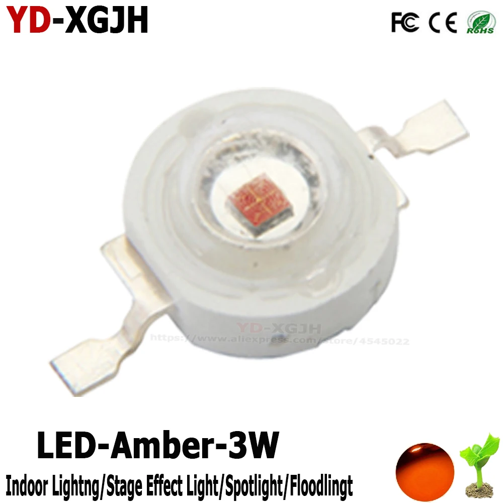 

Amber 595-600nm 300MA 2.0-2.6V SMD COB Stage Effect Light Diode Outdoor Floodlight Spotlight Bulb For 3W 5W Light Beads