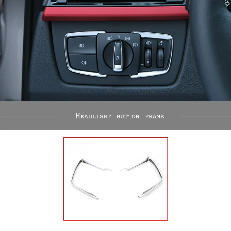 LENTAI Auto Car Interior Strip Headlight Lamp Button Frame Stickers Styling For BMW F30 F34 F35 3 Series 320i 316i Accessories