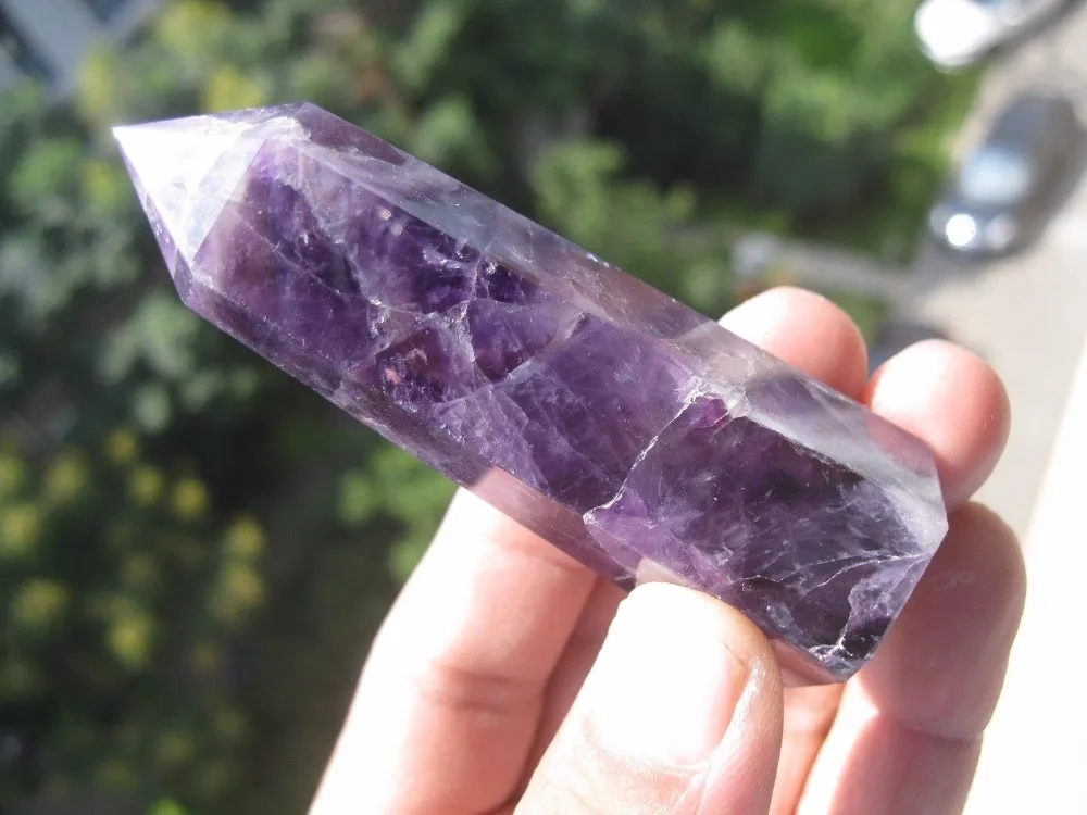 2.2LB Natural dreamy banded chevron amethyst healing crystal point ,Wholesale