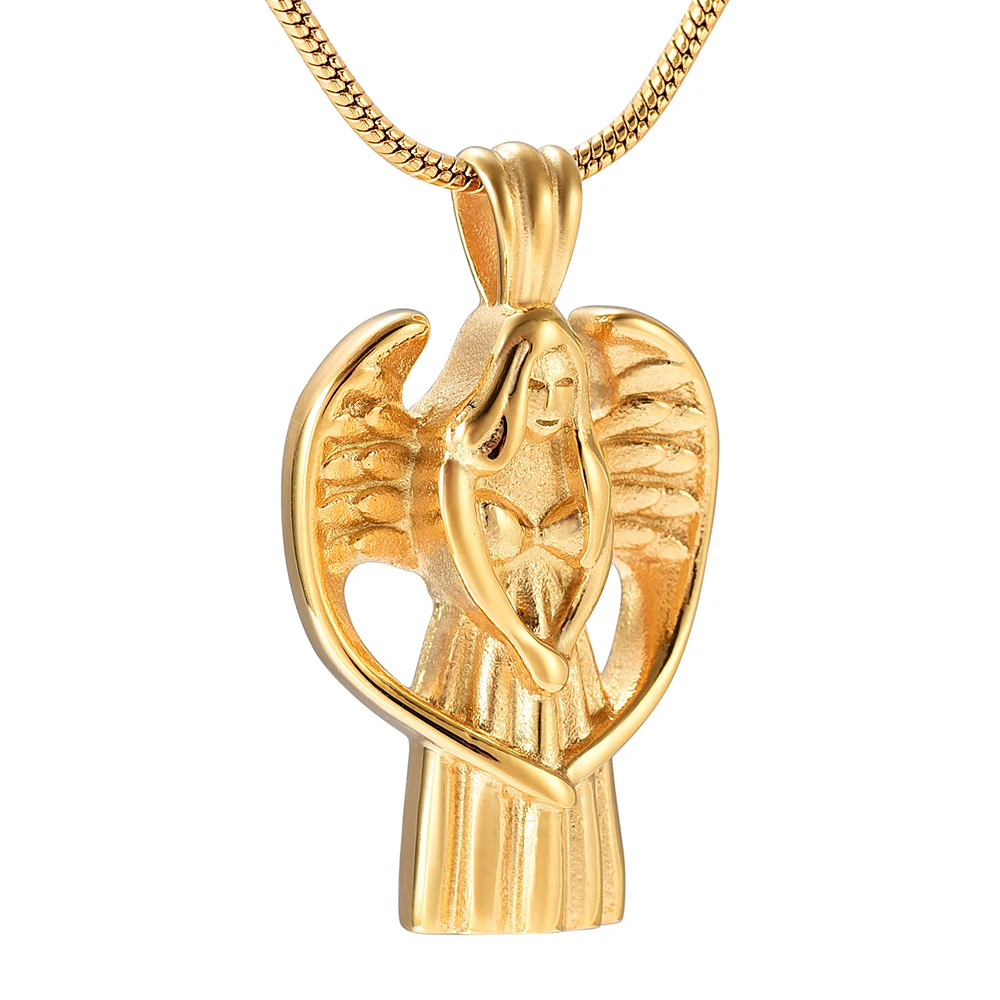 

Angel Fairy Charm Memorial Urn Necklace For Ashes Stainless Steel Ashes Pendant Cremation Jewelry Keepsake Necklace Gift