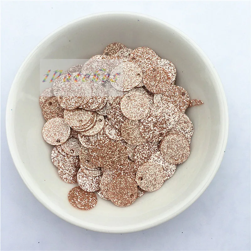 300pcs 10mm Sequins with Flash powder,1cm PVC glitter sequin Paillette sewing craft with 1 side hole New Accessories for Garment