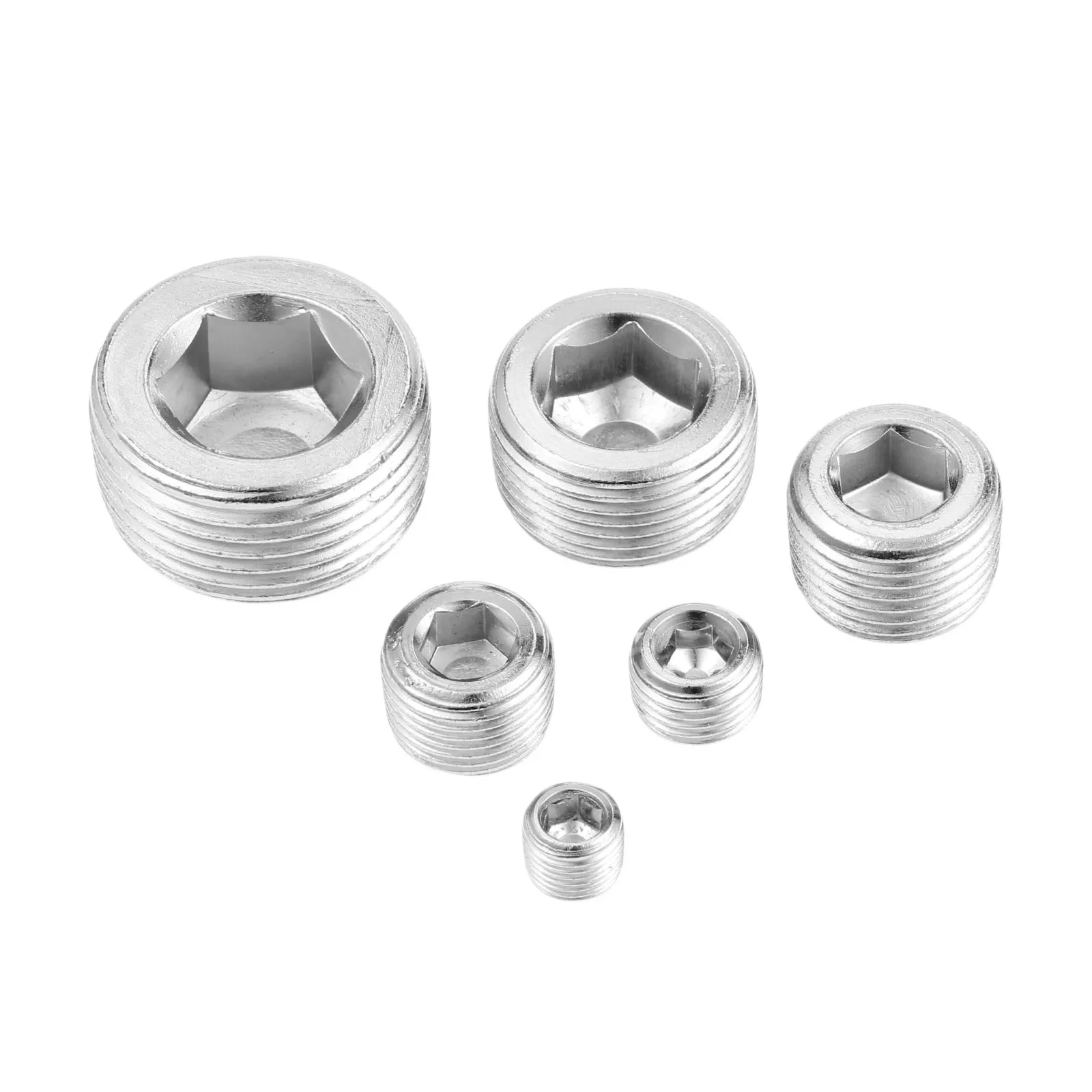 

10Pcs 1/8" 1/4'' 3/8" 1/2" NPT Threaded Internal Hex Thread Pipe Plugs Socket Connector Iron Pneumatic Parts Mechanical Fastener