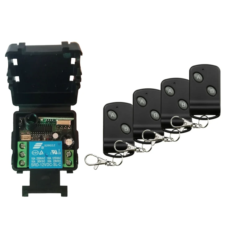 

DC12V 24V 1CH 1 CH 10A Wireless Remote Control Switch System Receiver+cat eye Transmitters Gate Garage Door/window