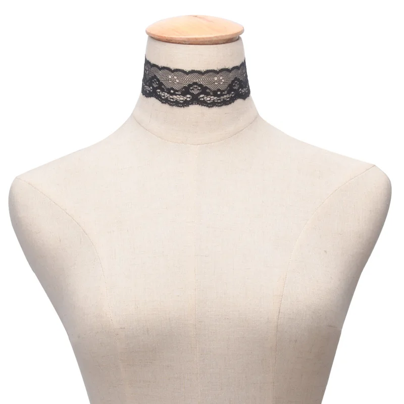 Hot Newest fashion jewelry accessories black white Hollow lace choker necklace for couple lovers\' N165
