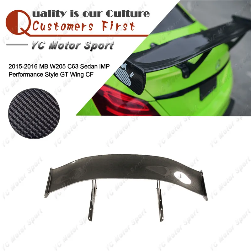 Car Accessories Carbon Fiber iMP Performance Style Rear Spoiler Fit For 2015-2021 MB W205 C63 Sedan Trunk GT Wing