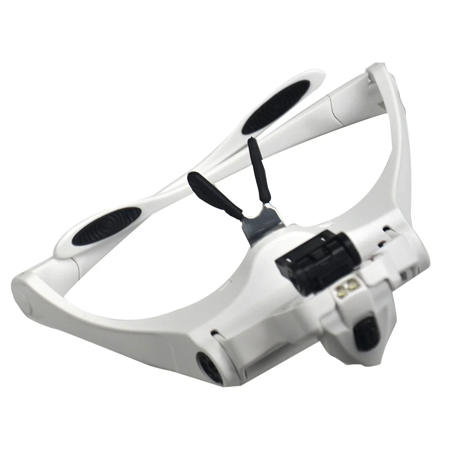 Interchangeable Headband Magnifier Glasses 2LED Head Lamps 1.0X/1.5X/2.0X/2.5X/3.5X Magnifications Magnifying Glasses