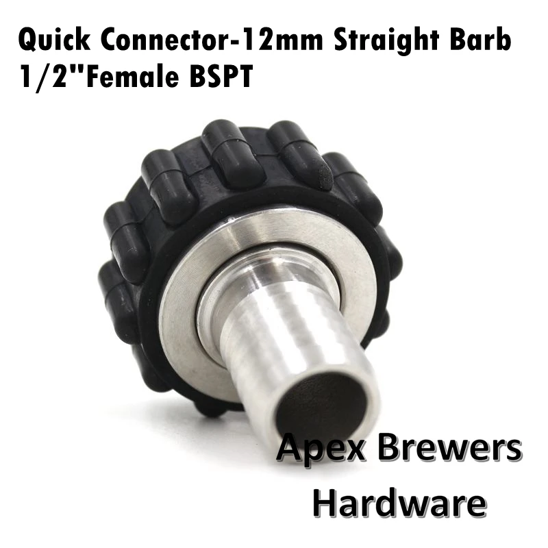 Quick Connector, 12mm Straight Barb, 1/2