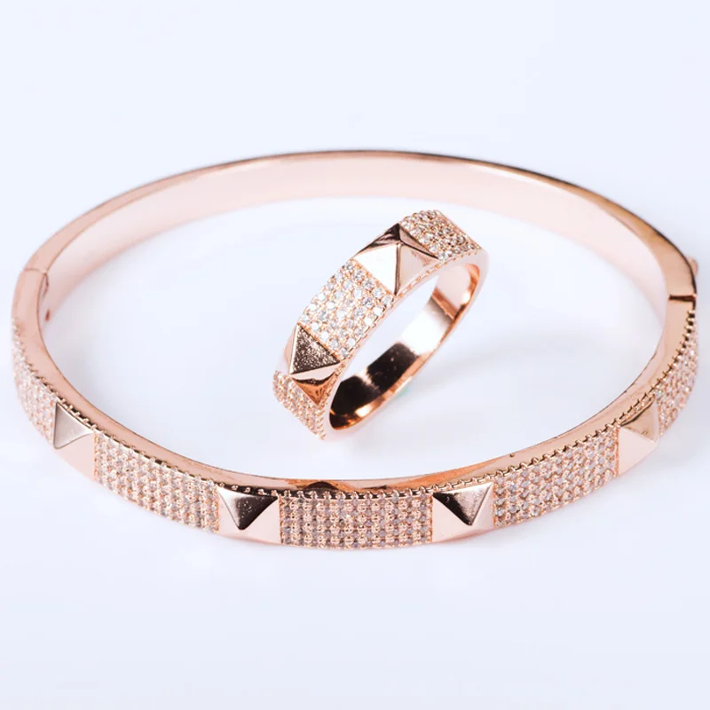 zlxgirl Brand Cubic Zircon Bangle For Men Jewelry Perfect Copper Bangle&Bracelet Accessories Women\'s Love Bangles Anel Aneis
