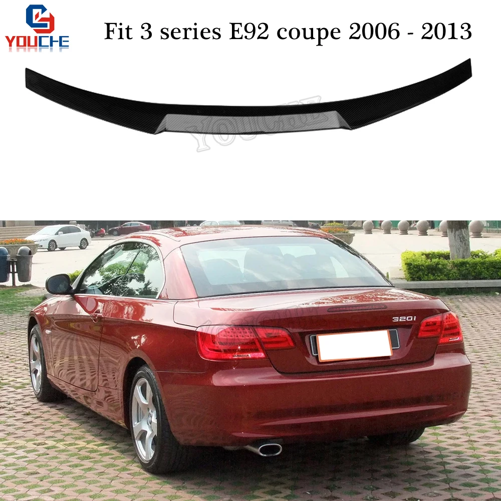 

For 2006 - 2012 BMW 3 Series E92 (2-Door Coupe) Genuine Carbon Fiber Rear Trunk Spoiler, Fitment Guaranteed