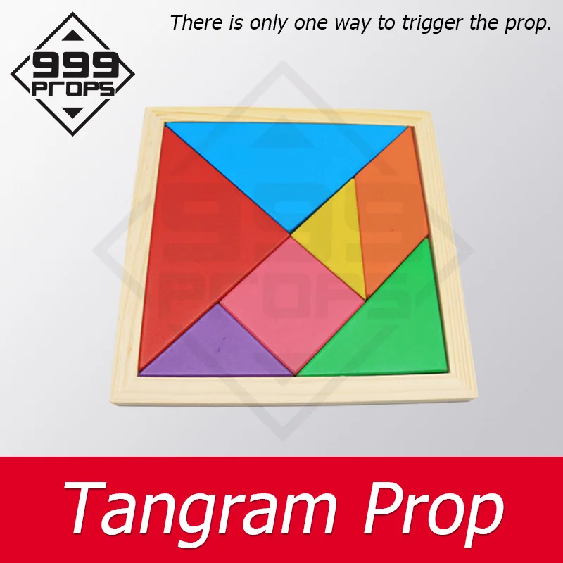 Tangram Prop jigsaw prop puzzle props escape room put all  pieces into the wooden box to unlock Chamber game props 999PROPS