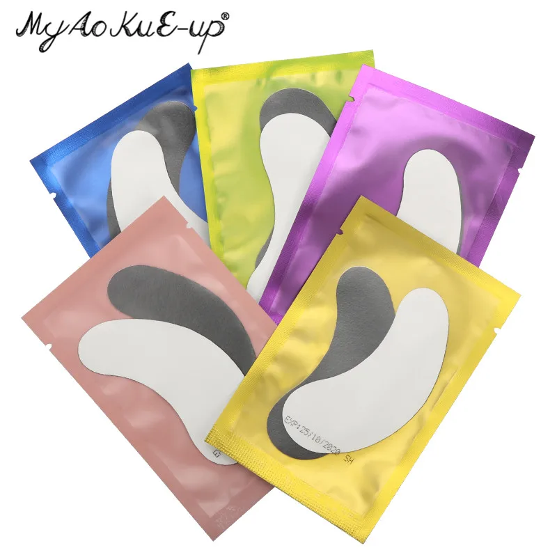 Schwarze Film-Augen-Gel-Patches für Wimpernverlängerungswerkzeuge, Perle, 50 Paar Augenspitzen, Aufkleber, Wraps, Make-up-Werkzeug unter den Augenpads – Detail 1