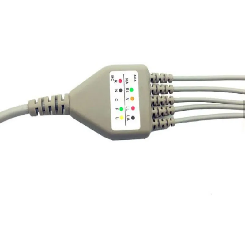 Compatible for Philips/HP 12Pin MP20/VM6Patient Monitor ECG Cable One Piece 5 Leadwire, Monitor Cable Clip End AHA .TPU