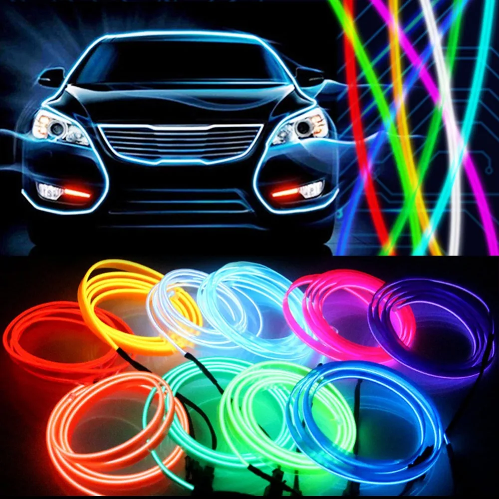 1M 3M 5M 5V USB EL Wire Flexible Glow EL Wire Tape Tube Strip LED Neon Lights Shoes Clothing Car Waterproof Led Strip 2019 New
