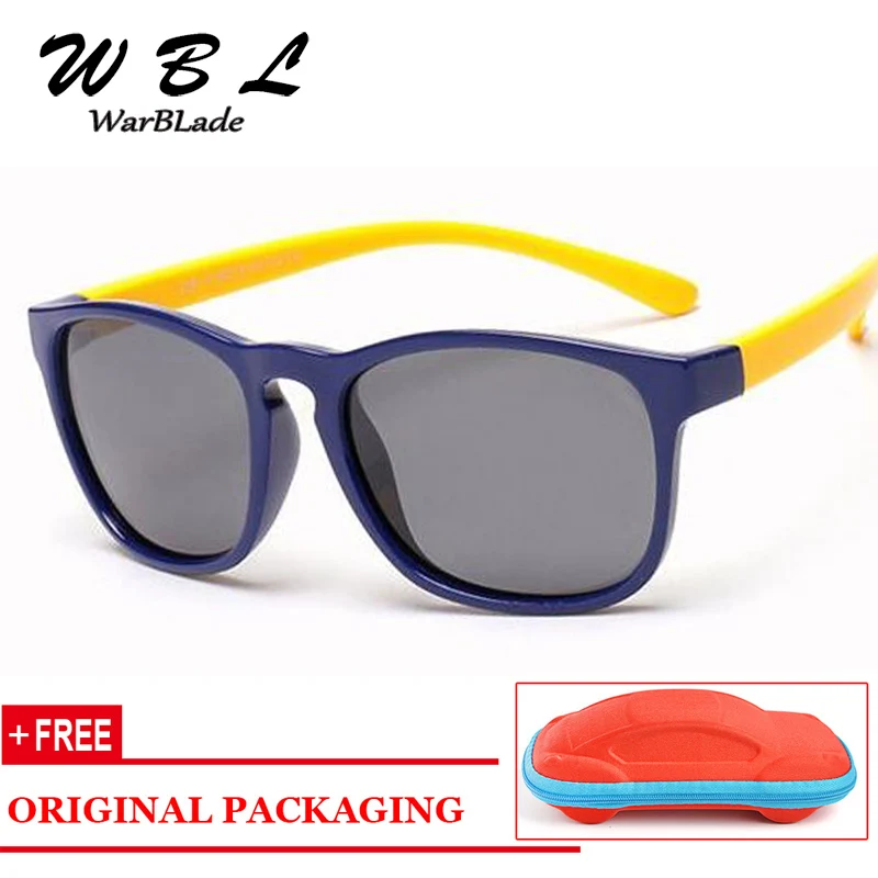 

WarBLade New Sunglasses Polarized Kids Flexible Eyewear Square Frame Baby UV400 Sun Glasses Oculos De Sol Infantil Free Gift