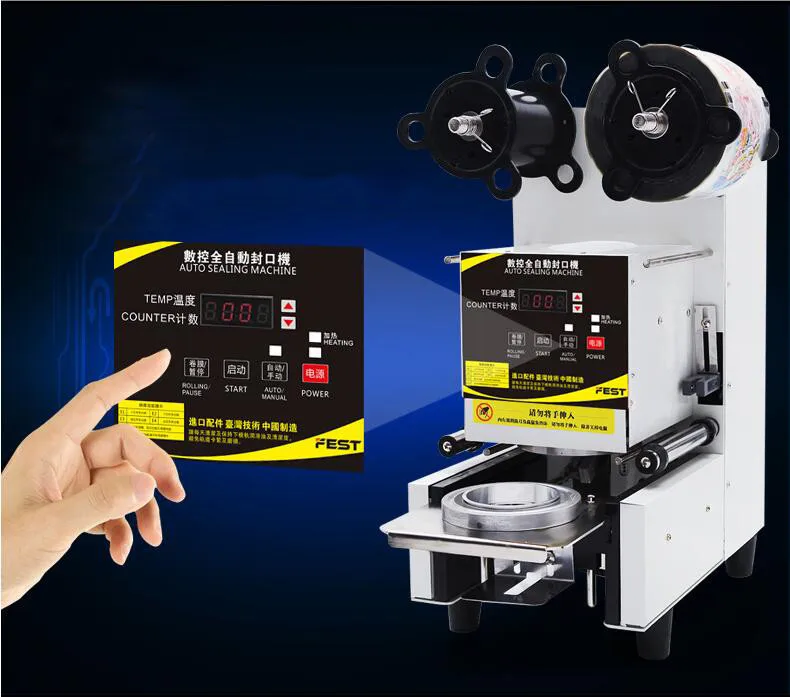 

Milk Tea cup sealing machine Automatic sealing machine Use for soya-bean milk pearl milk tea shop sealing machie 220v 350w