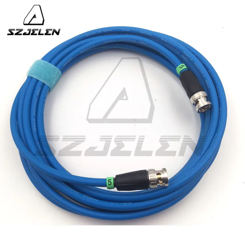SZJELEN niebieski kabel 12G HD SDI wideo kabel koncentryczny, neutrik BNC do BNC 75-Ohm kabel koncentryczny, CANARE LV-61S 75 OHM niebieski kabel 5 M