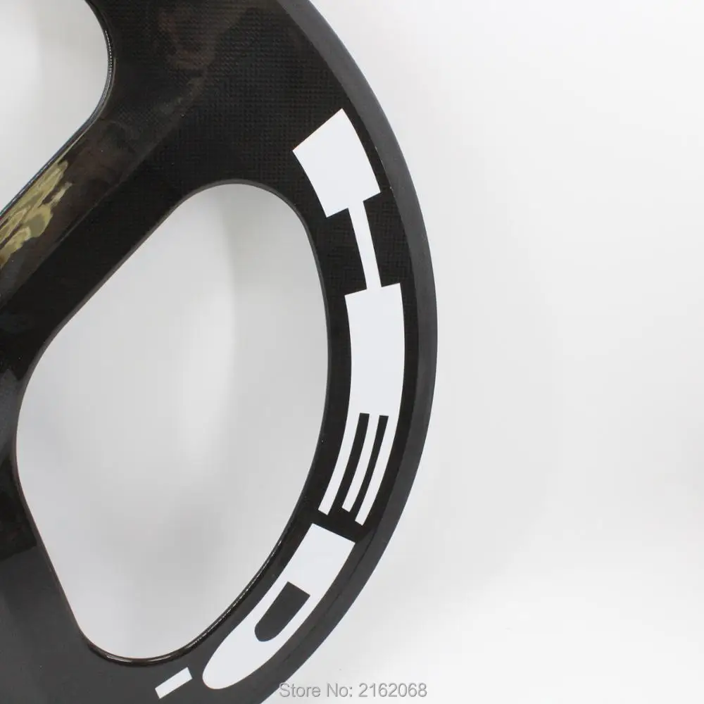 Newest 700C Road Track Fixed Gear bicycle 3K UD 12K full carbon bike wheelset 3 spokes and tubular clincher rim Tri-spoke +hubs