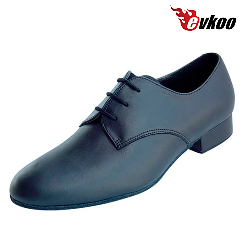 

Evkoodance Man's Modern Customized New Design Black Color Different Material Heel Height 2.5cm Soft Sole Dance Shoes Evkoo-306