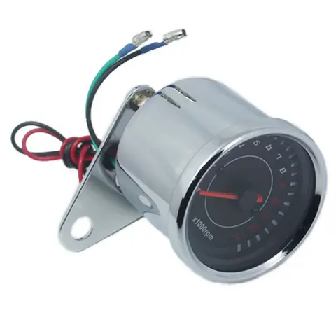 Tacômetro universal para motocicleta atv, tacômetro de 13000rpm, 12v, luz de fundo com led prateado