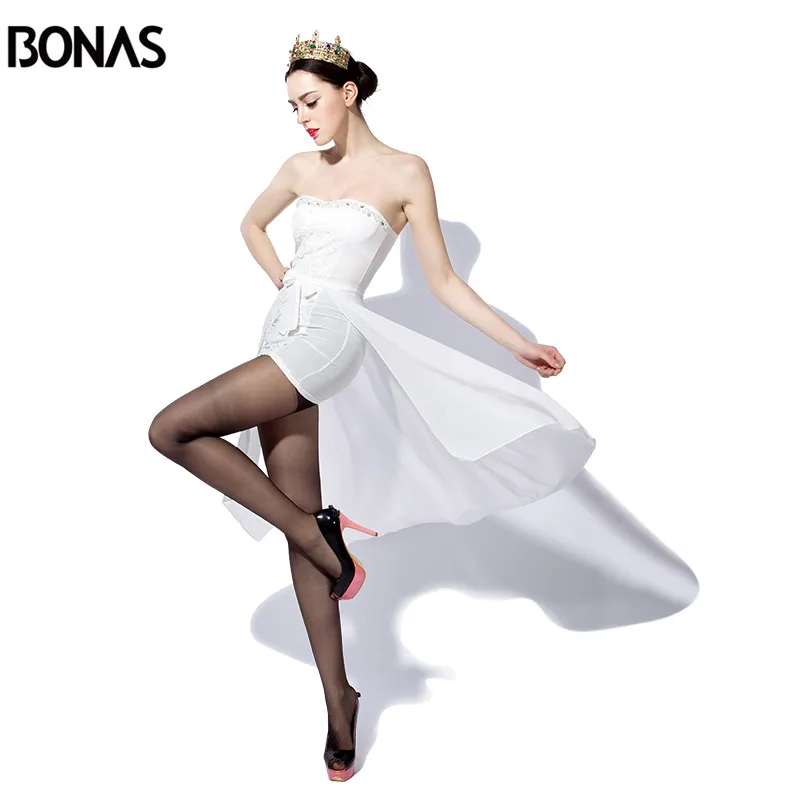 

BONAS 15D Tights Women Nylons T Crotch Sexy Thin Stockings Pantyhose Solid Slim Collant Femme Tayt Spandex Polyester Tight