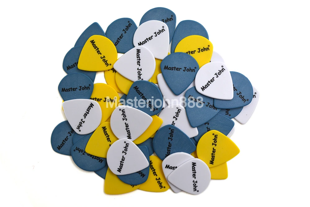 Lots of 100pcs Master John Colorful POM Delrin Jazz Shape Speed Picks Electric/Acoustic Guitar Picks 3 Thickness Assorted