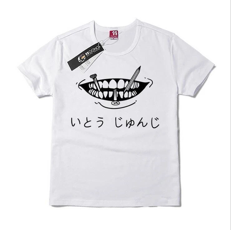 100% Cotton Short Sleeve O-Neck Tops Tee Shirts Junji Itou Anime Tshirt Design