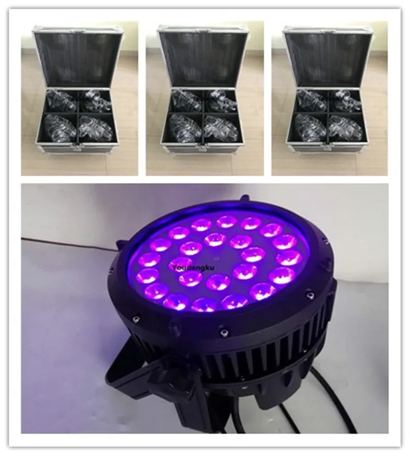 

12 pieces with flightcase Waterproof led 24 x 18w rgbwa uv 6in1 outdoor led par IP65 washer effect par 64 led ip 65