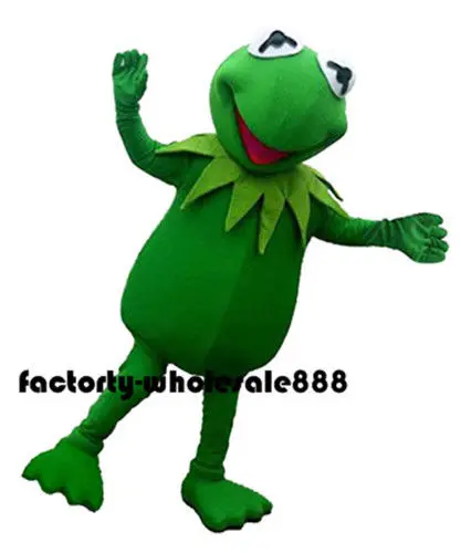 Novo vestido de mascote adulto estiloso espuma kermit o sapo fantasia de desenho mascote fantasia de pelúcia natal fantasia vestido de mascote de halloween