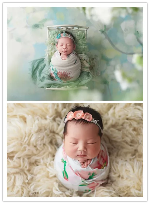 

Newborn photography props baby headbands 100 days baby photo shooting hair headpiece flower props