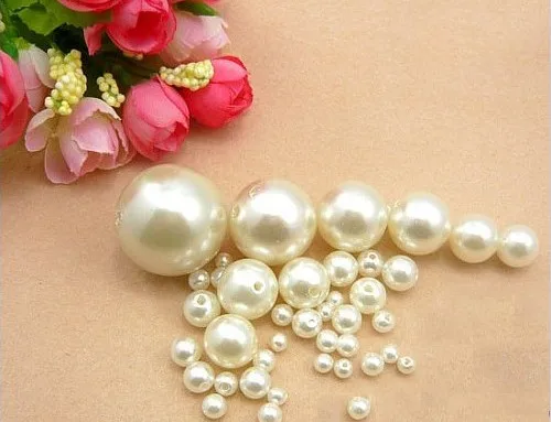 Multiple Size Two Hole Ivory White Imitation Pearl Rivets Round Sewing Beads DIY Jewelry Clothes Handmade Accessary Wewing Beads