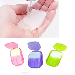 Fogli di fetta di lavaggio portatile a mano 1 scatola da bagno da viaggio sapone di carta schiumogena profumato accessori da viaggio Mini Organizer per il lavaggio delle mani