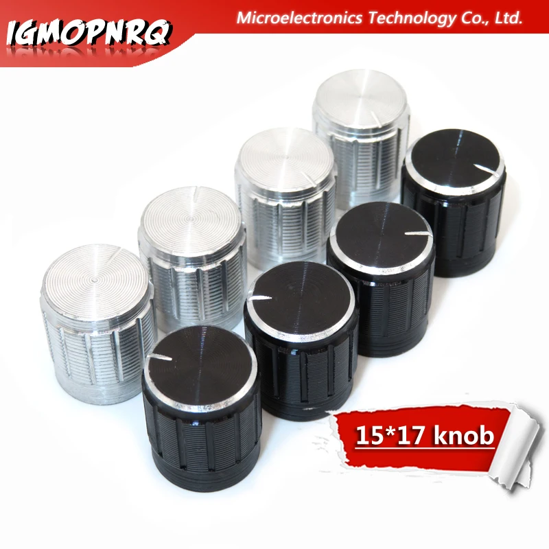 5 sztuk pokrętło potencjometru ze stopu aluminium przeciwpoślizgowe pojedyncze podwójne potencjometr specjalne trąbka 15*17mm 15*17 pokrętło 13*17mm 13x17mm