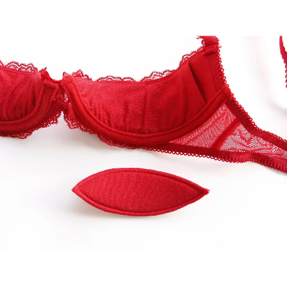 Sexy Women Lace Simple Solid Bra V-neck Unbuttoned Women\'s Push Up 2cm Bra Sexy lingerie Sponge Breast Bra Underwear