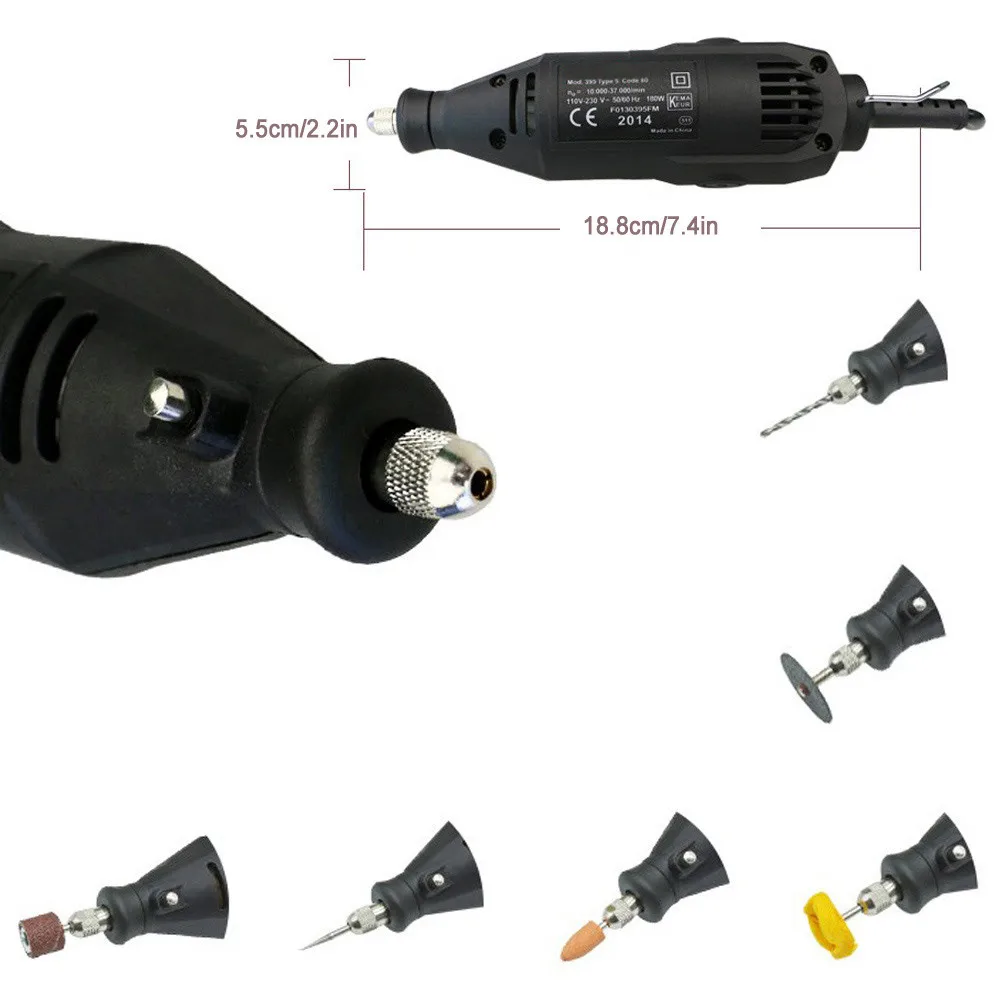 AC 110-230V smerigliatrice elettrica Dremel Dremel Drill Kit di strumenti di rettifica della velocità di regolazione per la fresatura lucidatura incisione Dremel accessori