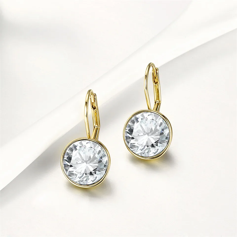 Fashion Crystals  Colorful Earrings With Rhodium Color Plated Charm for Women Jewelry Gift XE2189