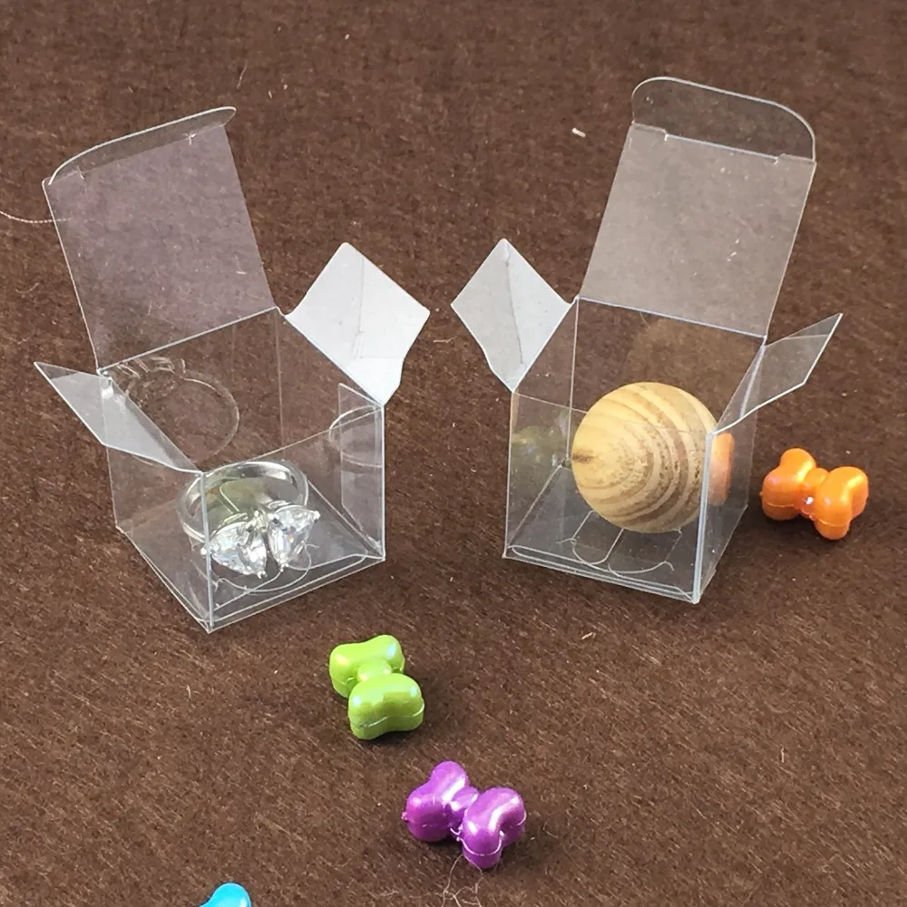 50pcs 8*8*8cm clear plastic pvc boxes packaging for giftchocolatecandycosmeticcakecrafts display package transparent Box