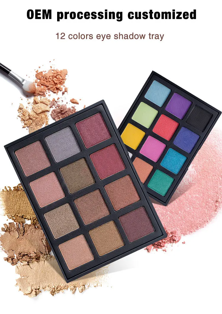 Paleta de sombras de ojos con brillo natural, 12 colores, Cosméticos de maquillaje, sombra de ojos desnuda de la tierra en polvo, juego de maquillaje impermeable 612 #