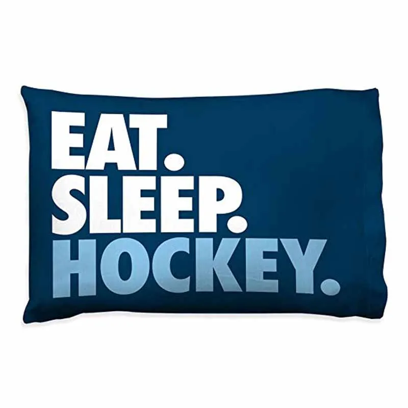 Funny Cushion Cover Eat. Sleep. Hockey. Pillowcase | Hockey Pillows